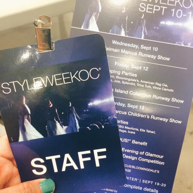 Style Week OC 2014 Staff Pass